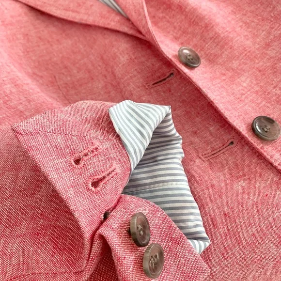 JCREW COTTON LINEN BLAZER JACKET - PINK - Picture 9 of 9